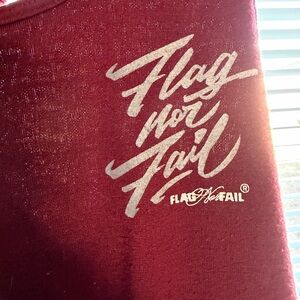 Flag Nor Fail Burgundy Tee with White Print